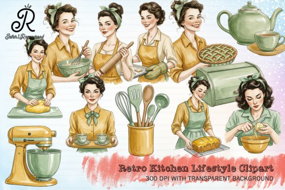 Download Retro Kitchen Lifestyle Clipart - Lifestyle clipart Collection