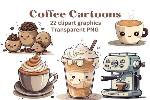 Download Cartoon Coffee Shop Clipart Set - Coffee shop clipart Collection