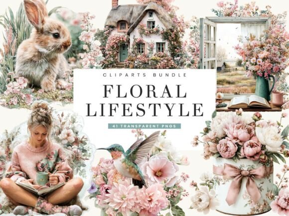 Download Floral Lifestyle Clipart Bundle - Lifestyle clipart Collection