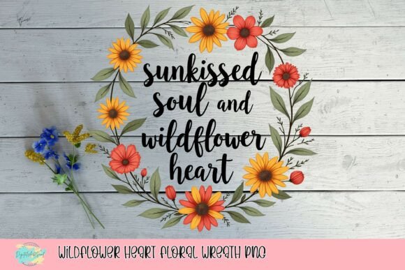 Download Wildflower Heart Floral Wreath PNG - Premium Resources