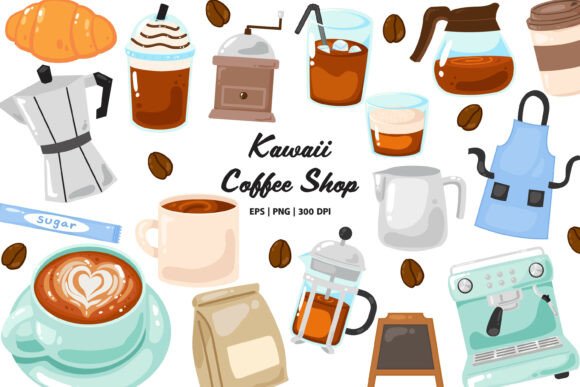 Download Cute Espresso Coffee Shop Clipart PNG - Coffee shop clipart Collection