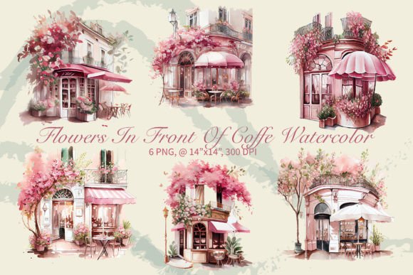 Download Flowers in Front of Coffee Shop Clipart - Coffee shop clipart Collection