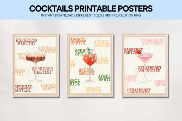 Download Cocktail Printable Wall Art Kitchen Bar - Printable wall art Collection