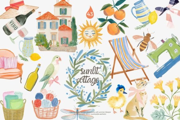 Download Cottage Lifestyle Clipart Set - Lifestyle clipart Collection