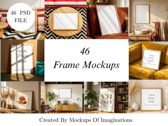 Download 46 Oak Wood Frame Mockup Bundle - Wood frame mockup Collection