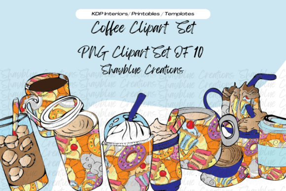 Download Coffee Shop Clipart  Digital Stickers - Coffee shop clipart Collection