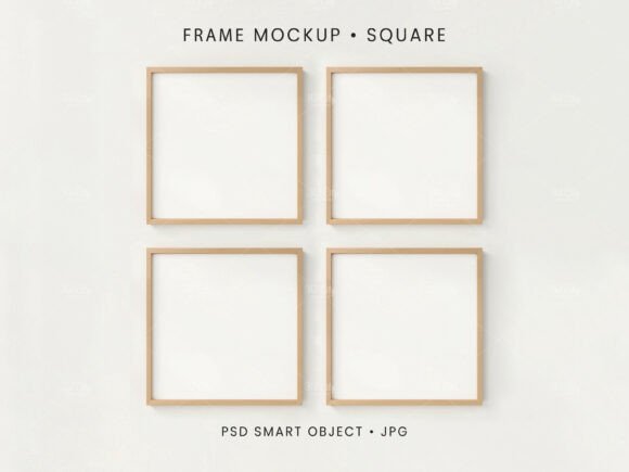 Download 4 Square Frame Mockup Art Display PSD - Mockup art Collection